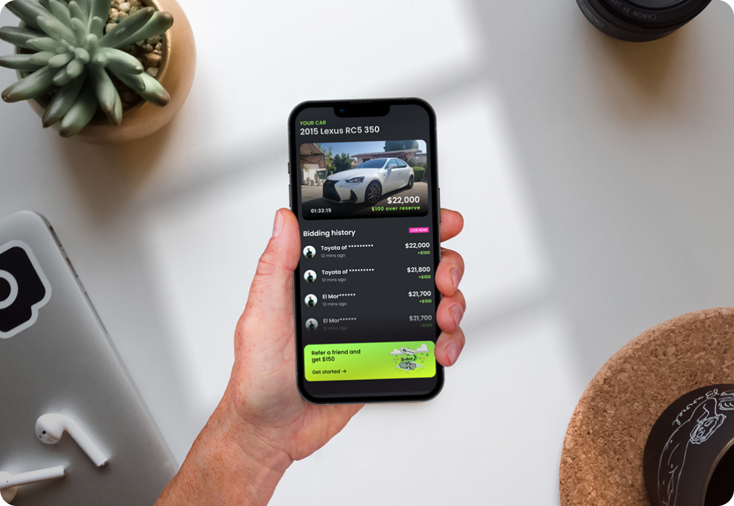 You can watch live bidding on your phone